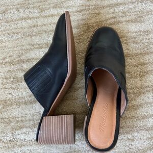 Madewell Black Leather Mules